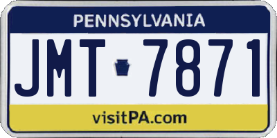 PA license plate JMT7871