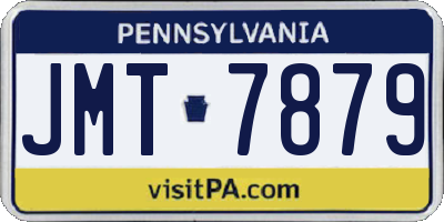 PA license plate JMT7879