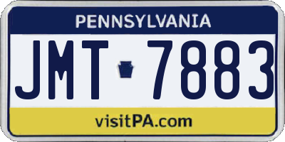 PA license plate JMT7883