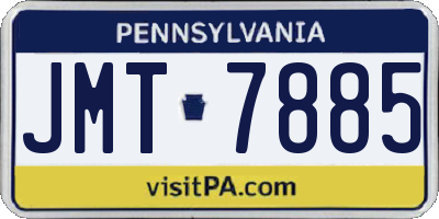 PA license plate JMT7885