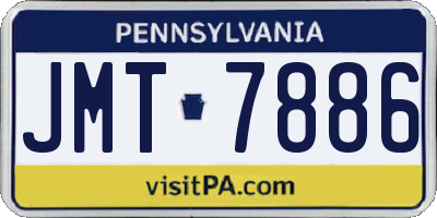 PA license plate JMT7886