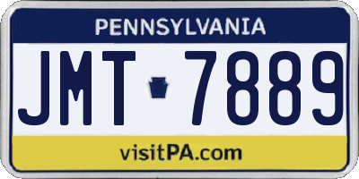 PA license plate JMT7889