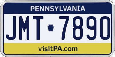 PA license plate JMT7890