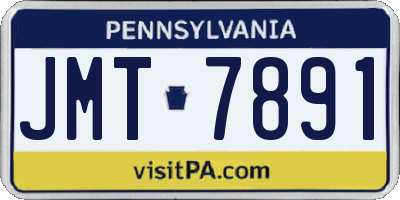 PA license plate JMT7891