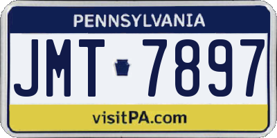 PA license plate JMT7897