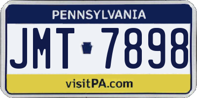 PA license plate JMT7898