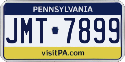 PA license plate JMT7899