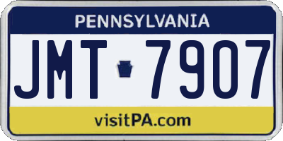 PA license plate JMT7907