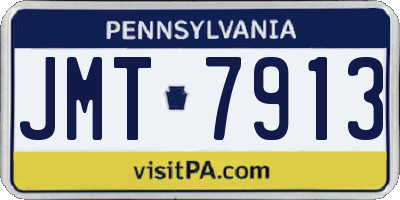 PA license plate JMT7913