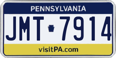 PA license plate JMT7914