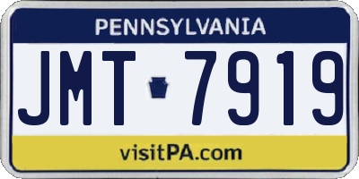PA license plate JMT7919