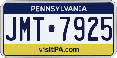PA license plate JMT7925
