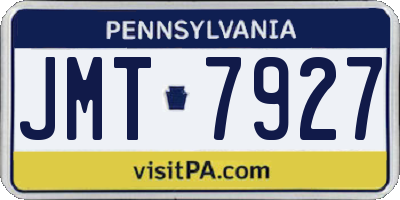 PA license plate JMT7927