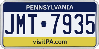 PA license plate JMT7935
