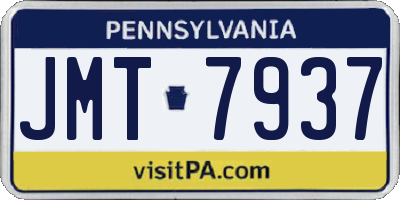 PA license plate JMT7937