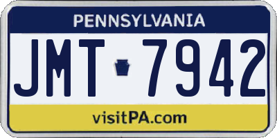 PA license plate JMT7942