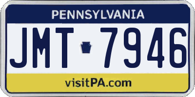 PA license plate JMT7946