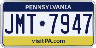 PA license plate JMT7947