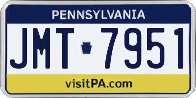 PA license plate JMT7951
