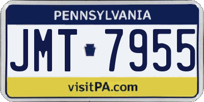 PA license plate JMT7955