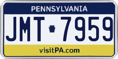 PA license plate JMT7959