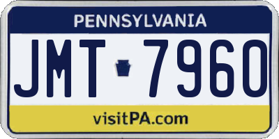 PA license plate JMT7960