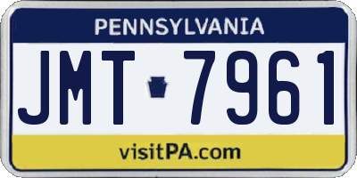 PA license plate JMT7961