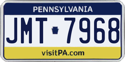 PA license plate JMT7968