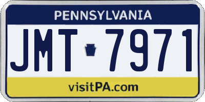 PA license plate JMT7971