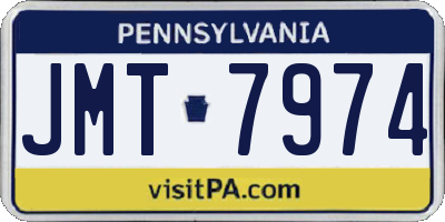 PA license plate JMT7974
