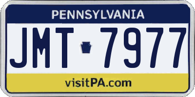 PA license plate JMT7977