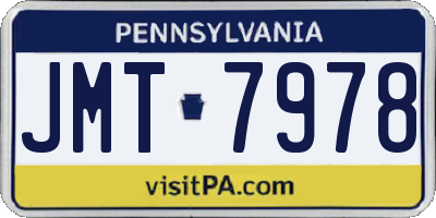 PA license plate JMT7978