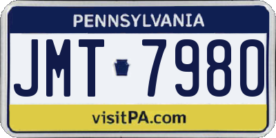 PA license plate JMT7980
