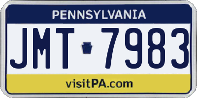 PA license plate JMT7983