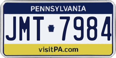 PA license plate JMT7984