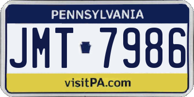 PA license plate JMT7986
