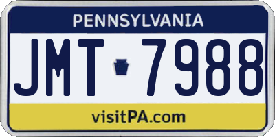 PA license plate JMT7988