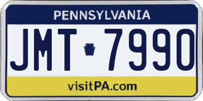 PA license plate JMT7990