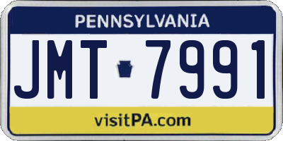 PA license plate JMT7991