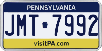 PA license plate JMT7992