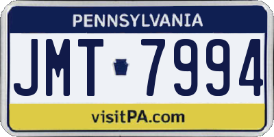 PA license plate JMT7994