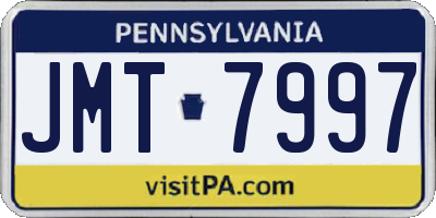 PA license plate JMT7997