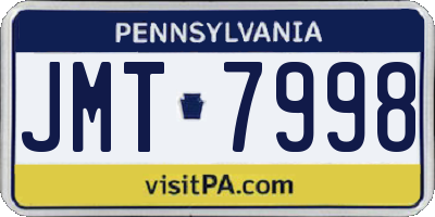 PA license plate JMT7998