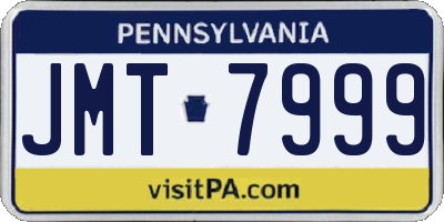 PA license plate JMT7999