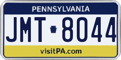 PA license plate JMT8044