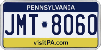 PA license plate JMT8060