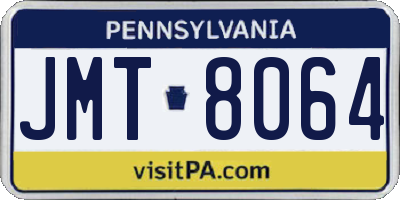 PA license plate JMT8064