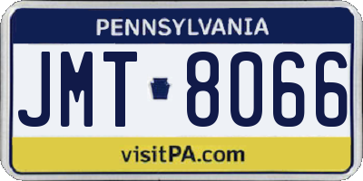 PA license plate JMT8066