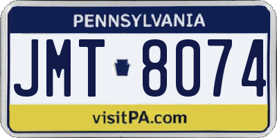 PA license plate JMT8074