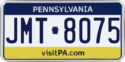 PA license plate JMT8075